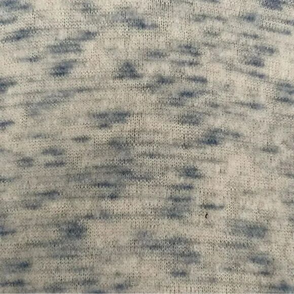 LUSH  DRAWISTRING TNECK TOP
CREAM  BLUE Cropped Long Sleeves Soft Womens S - Picture 13 of 16